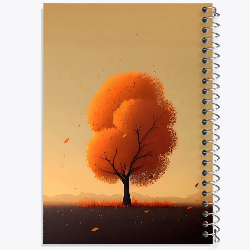 دفتر مشق 50 برگ خندالو طرح تک درخت پاییزی کد F5260