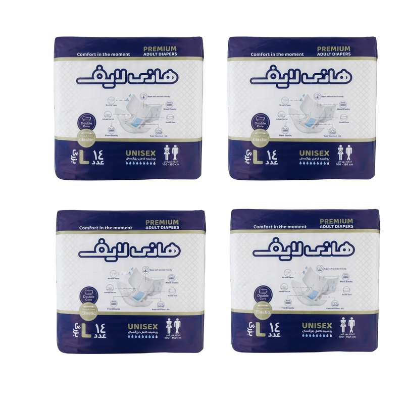 پوشینه بزرگسال هانی لایف مدل 004 سایز بزرگ چهار بسته 14 عددی