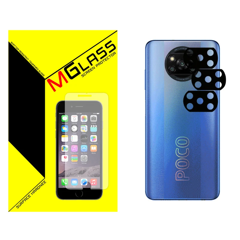 محافظ لنز دوربین ام گلس مدل MGL-03 مناسب برای گوشی موبایل شیائومی POCO X3 PRO بسته سه عددی