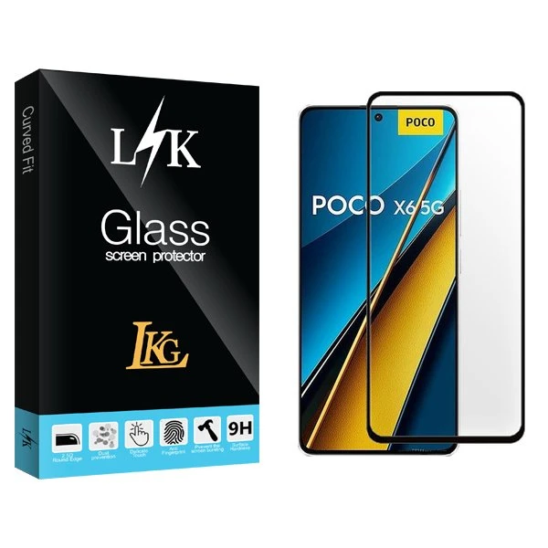 محافظ صفحه نمایش شیشه ای ال کا جی مدل LKK FullGlue مناسب برای گوشی موبایل شیائومی poco x6