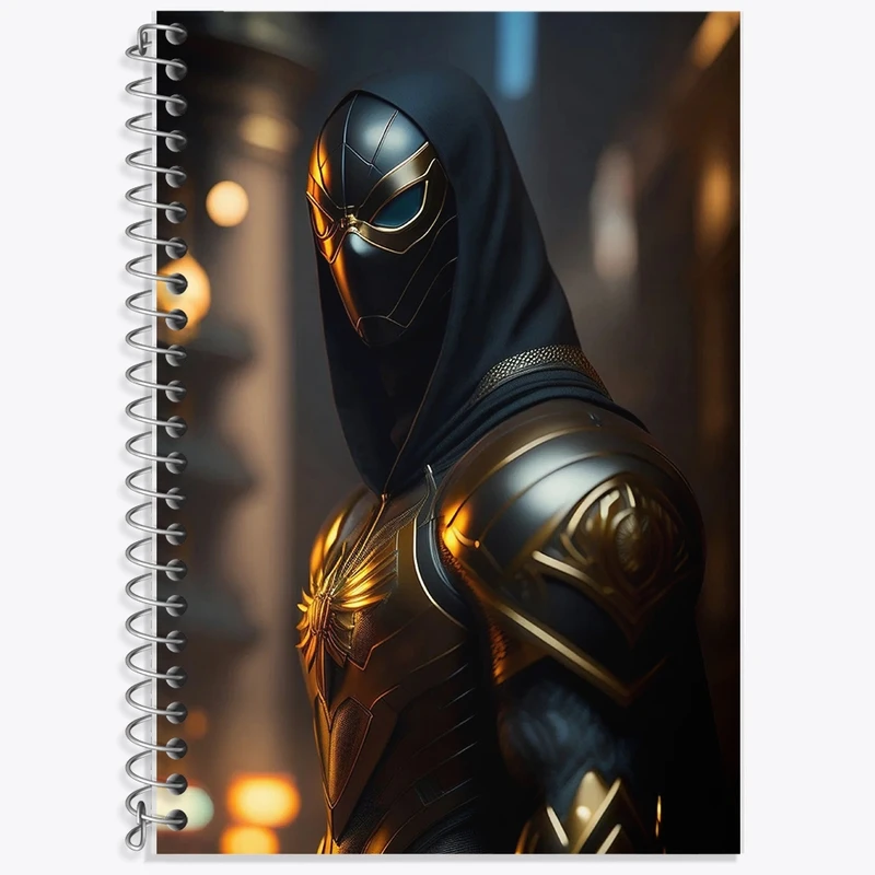 دفتر زبان 50 برگ خندالو مدل سه خط طرح مرد عنکبوتی (Spider Man) کد F2899