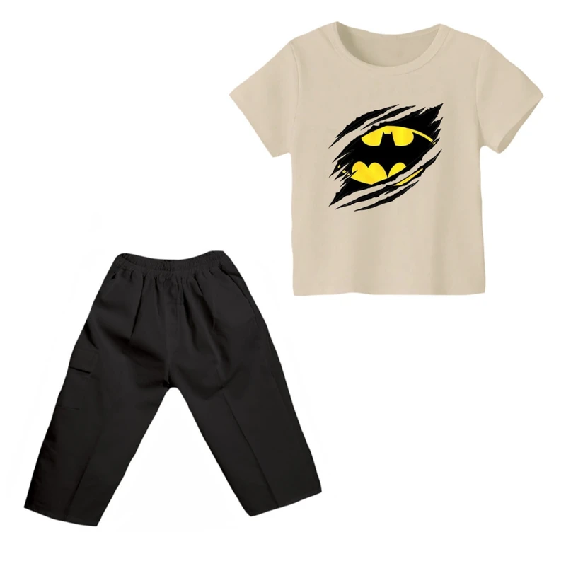 ست تی شرت و شلوارک پسرانه مدل بتمن کد ۶