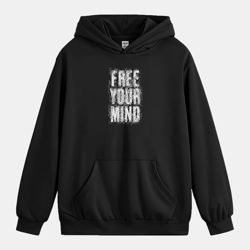 هودی مردانه باهرپوش شرق مدل تایپوگرافی ذهن خود را ازاد کنید ساده mo417