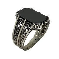 انگشتر نقره مردانه مدل عقیق