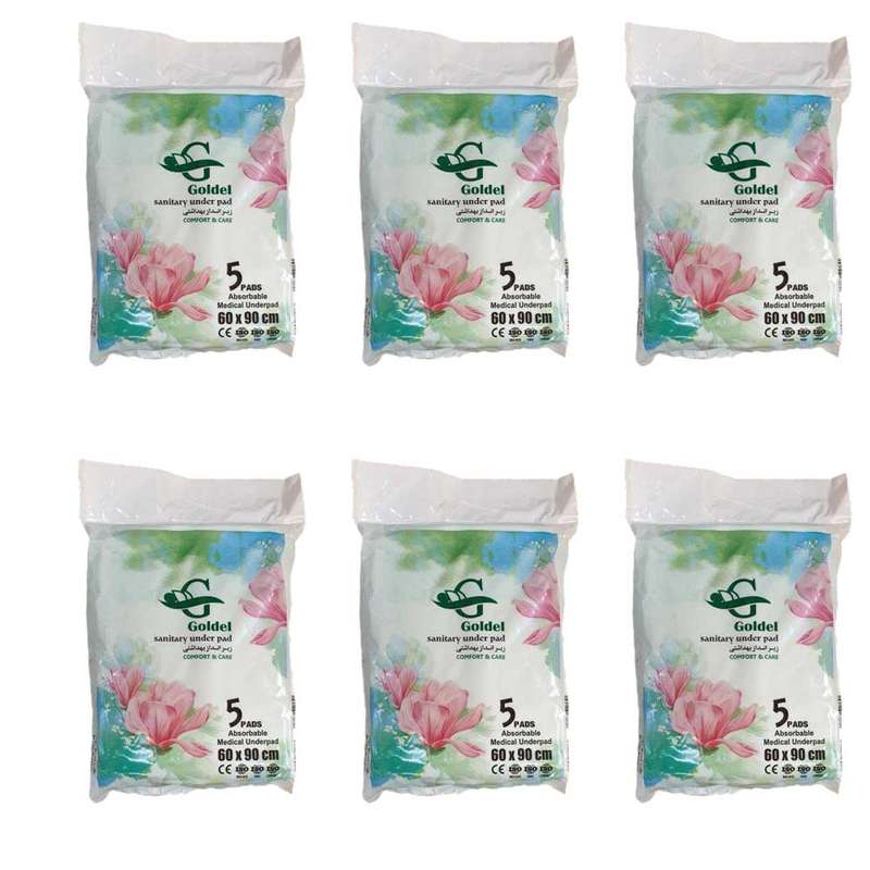 پد زیر انداز بهداشتی گلدل مدل اکو مجموعه 6 عددی