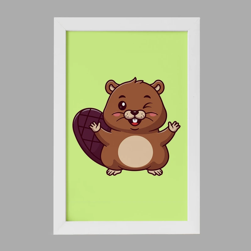 تابلو خندالو مدل حیوانات بامزه سمور کد 29713