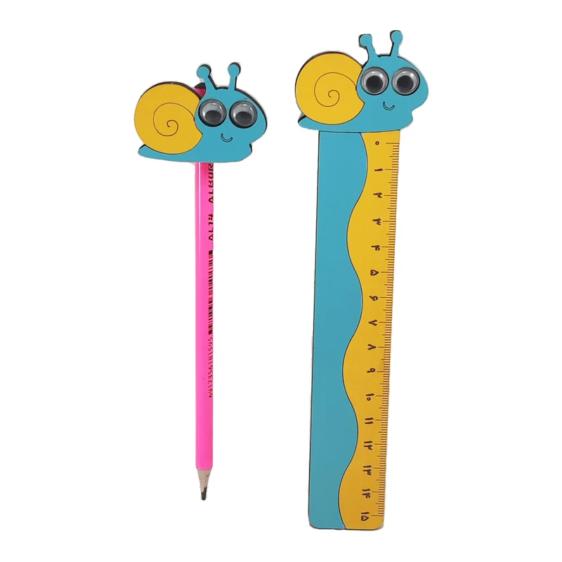 خط کش 15 سانتی متری مدل MDK-5 به همراه مداد و سرمدادی