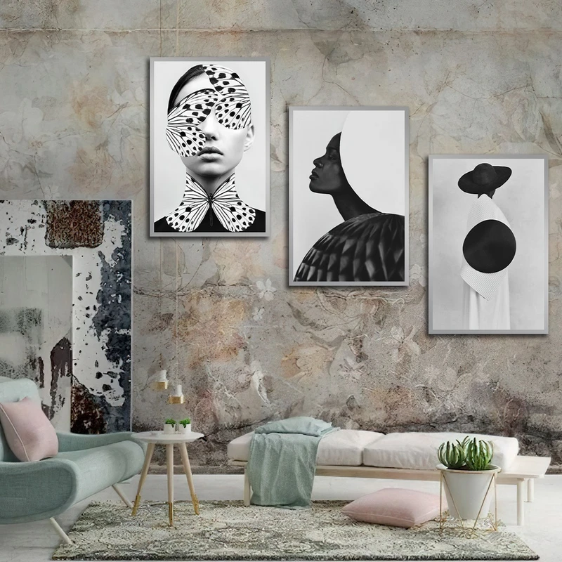 تابلو بکلیت طرح چهره و پروانه مدل SI-2716 مجموعه 3 عددی