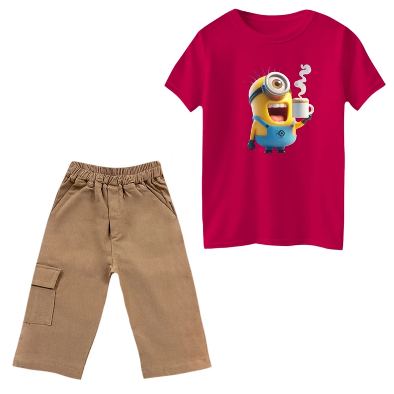 ست تی‌شرت و شلوارک پسرانه مدل مینیون کد 10