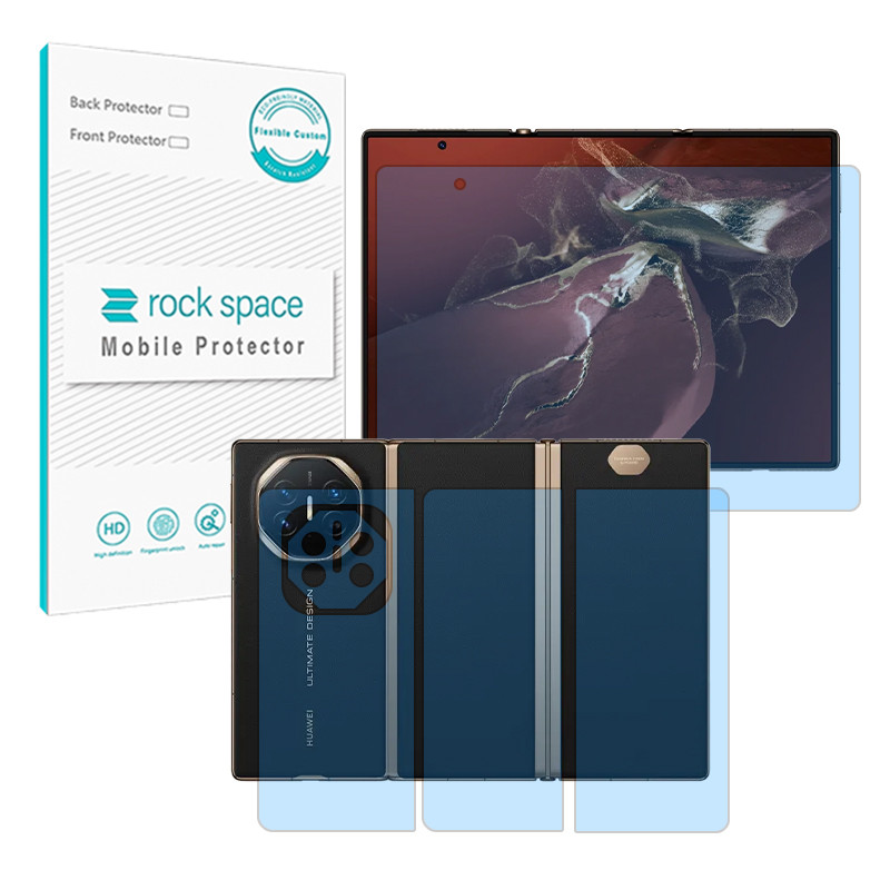 محافظ صفحه نمایش بلوکات راک اسپیس مدل Eye Care مناسب برای گوشی موبایل هوآوی Mate XT Ultimate به همراه محافظ پشت گوشی 