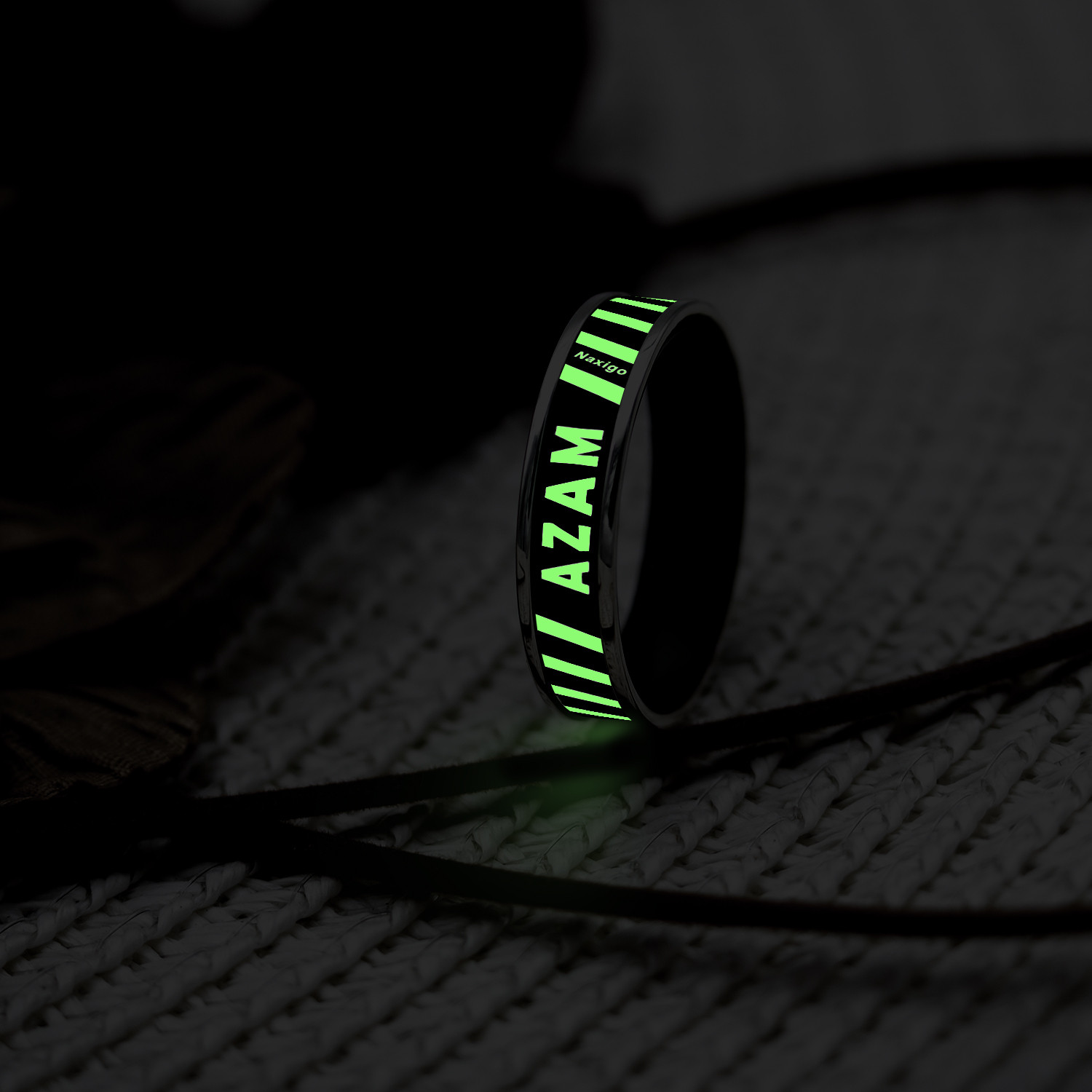 انگشتر ناکسیگو مدل شب تاب طرح اعظم کد RB15799