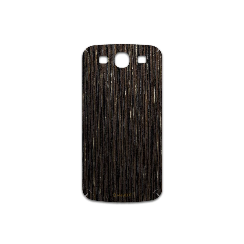 برچسب پوششی ماهوت مدل Dark-Gold-Stripes-Wood مناسب برای گوشی موبایل سامسونگ Galaxy S3 Neo