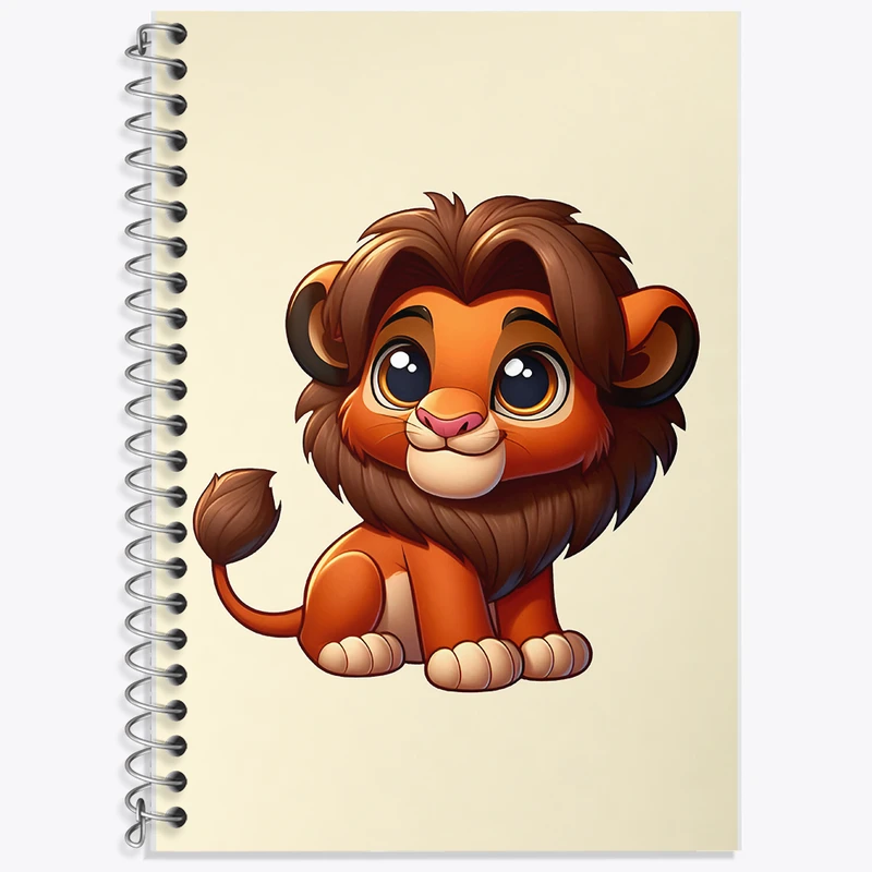 دفتر زبان 50 برگ خندالو مدل دو خط طرح شیر کد F7490