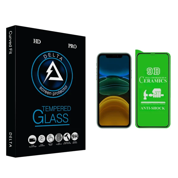 محافظ صفحه نمایش سرامیکی دلتا مدل Fit مناسب برای گوشی موبایل اپل IPHONE XR/11