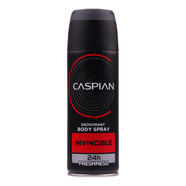 اسپری دئودورانت بدن مردانه کاسپین مدل INVINCIBLE حجم 150 میلی لیتر