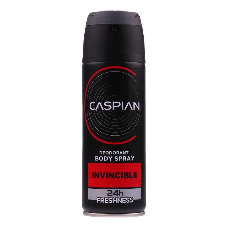 اسپری دئودورانت بدن مردانه کاسپین مدل INVINCIBLE حجم 150 میلی لیتر