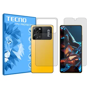 Tecno HyGEL model transparent screen protector suitable for Xiaomi Poco X5 Pro mobile phone along with the back of the phone