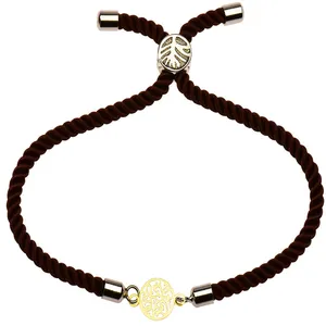 دستبند طلا 18 عیار زنانه الن نار مدل نقش و دايره 1156