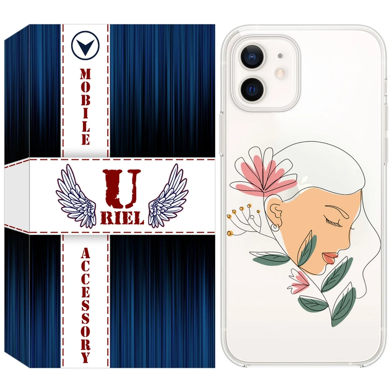 کاور یوریل مدل Clear کد 53 طرح صورت زن مناسب برای گوشی موبایل اپل iPhone 12