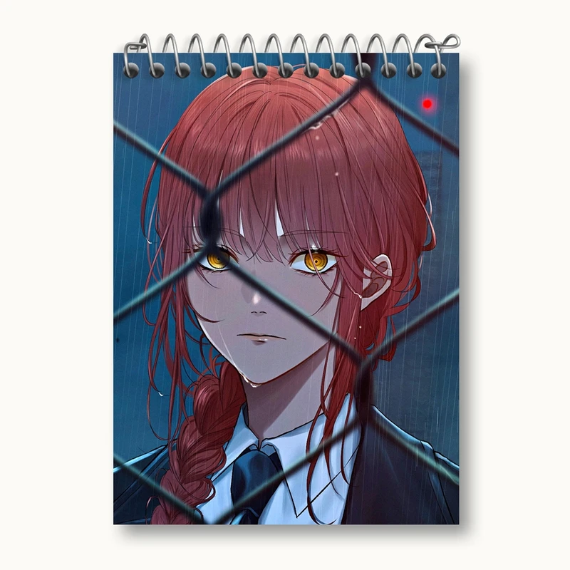 دفتر یادداشت 50 برگ خندالو مدل ماکیما انیمه مرد اره ای Chainsaw Man کد 17973