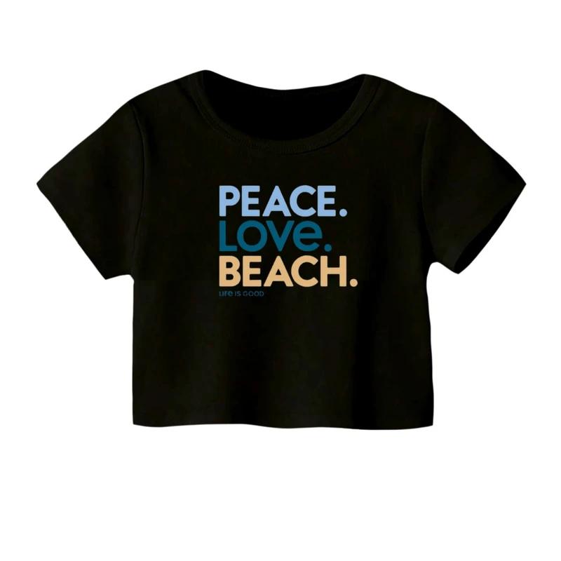 کراپ‌ تی‌شرت آستین کوتاه زنانه مدل نوشته کد 05