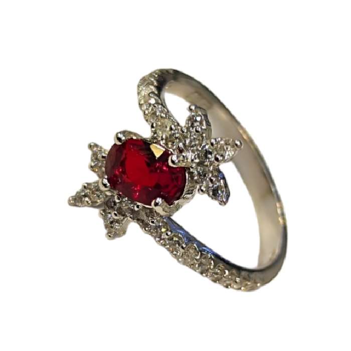 انگشتر نقره زنانه مدل سنگ یاقوت کد 52 انگشتر نقره زنانه مدل سنگ یاقوت کد 52