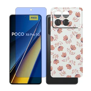 Glass Together model anti blue Screen Protector Suitable for Xiaomi Poco X6 Pro Mobile Phone with Back cover sticker
