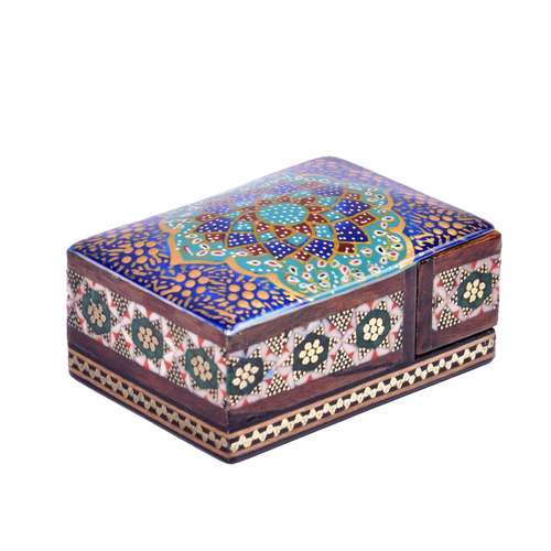 جعبه سکه خاتم کاری طرح خورشید کد khkh75