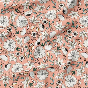 پارچه لباس عرض 1.5 متر پارچه باما مدل گل دخت کد 7011291 رنگ صورتی چرک