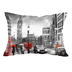 رو بالشی مدل مخمل طرح منظره کد 2113