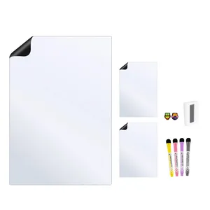 تخته وایت برد هوم اند فریج مدل 10 سایز 43x28 سانتیمتر به همراه مگنت و ماژیک و تخته پاک کن مجموعه 10 عددی