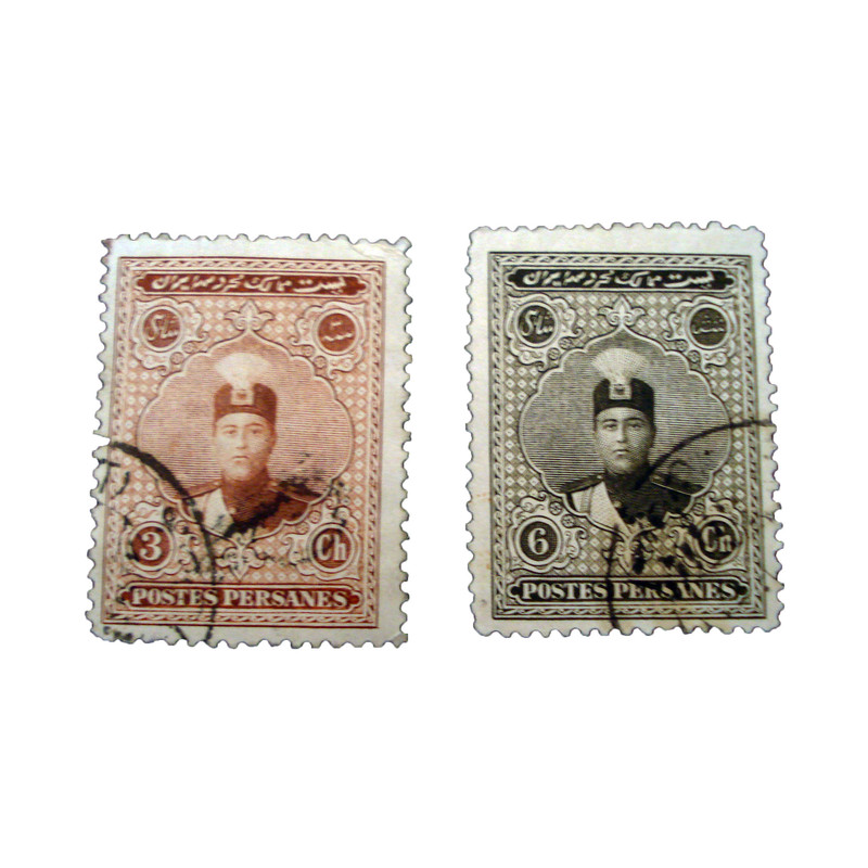 تمبر یادگاری مدل یادبود قاجار کد ahmad-105 مجموعه 2 عددی