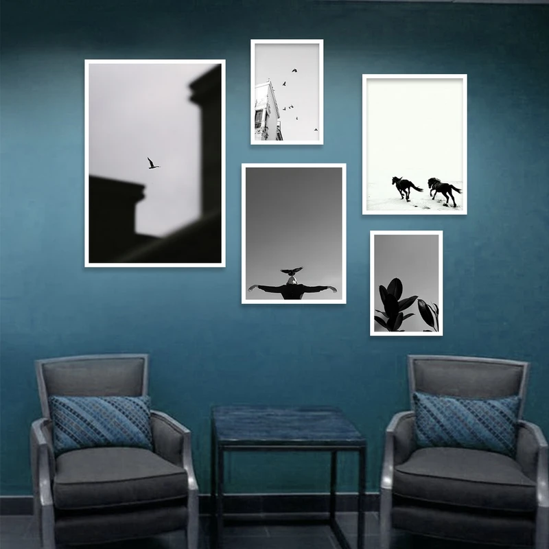 تابلو بکلیت مدل طرح اسب و پرنده W-1125 مجموعه 5 عددی