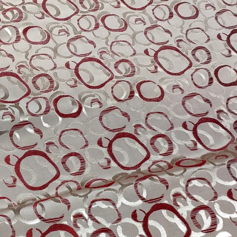 پارچه لباس عرض 1.5 متر مدل ژاکارد ابریشم ۲ رنگ کرم