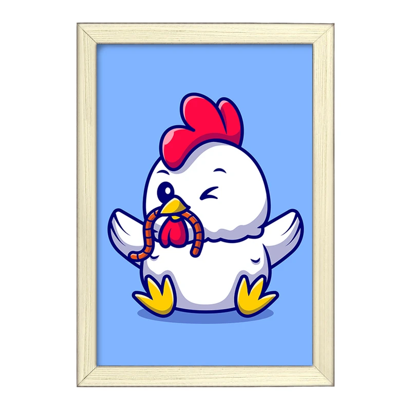 تابلو خندالو طرح حیوانات بامزه خروس کد 29738