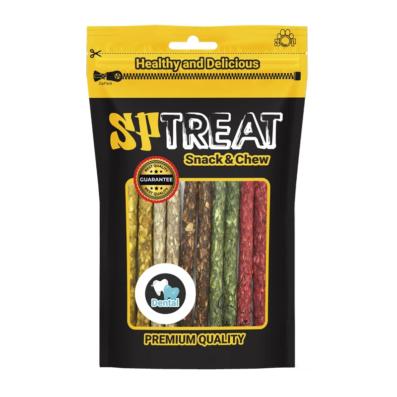 تشویقی سگ اس پی مدل Munchy Chewing Mix D130 وزن 150 گرم بسته 15 عددی