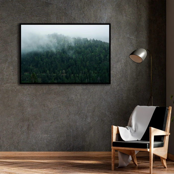 تابلو بکلیت طرح منظره جنگلی مدل B-D2228 فریم مشکی