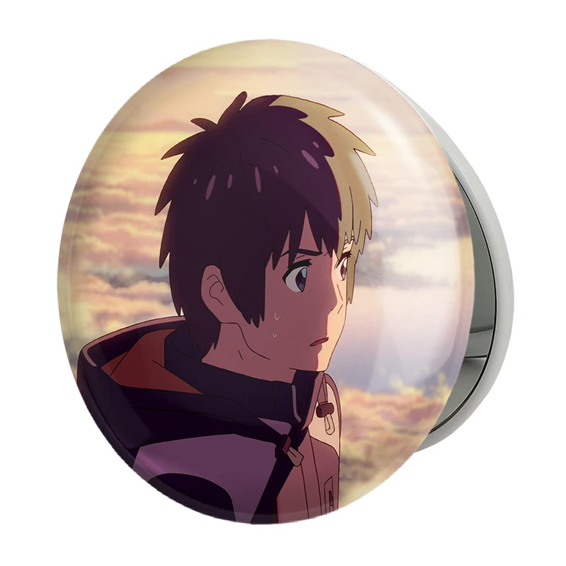 آینه جیبی خندالو طرح تاکی تاچیبانا انیمه یورنیم Your Name مدل تاشو کد 16257 