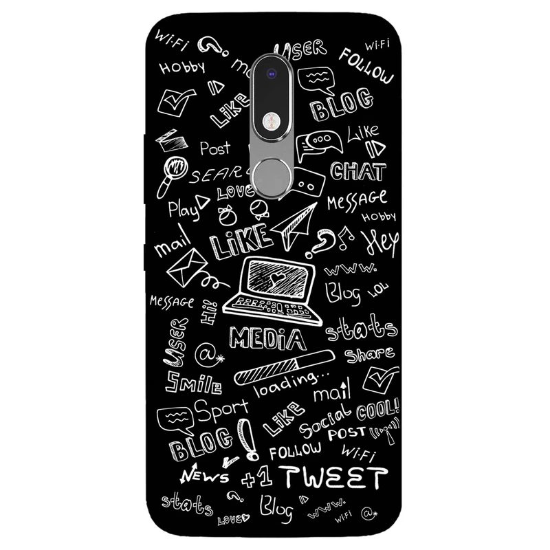 کاور مگافون طرح رسانه های اجتماعی مدل 1898 مناسب برای گوشی موبایل موتورولا Moto M