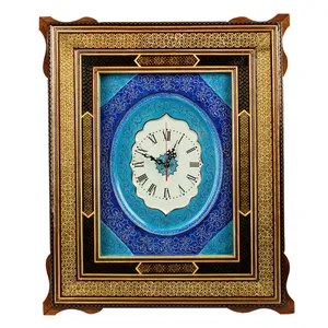 ساعت دیواری خاتم کاری مدل لچک ترنج کد pp3040