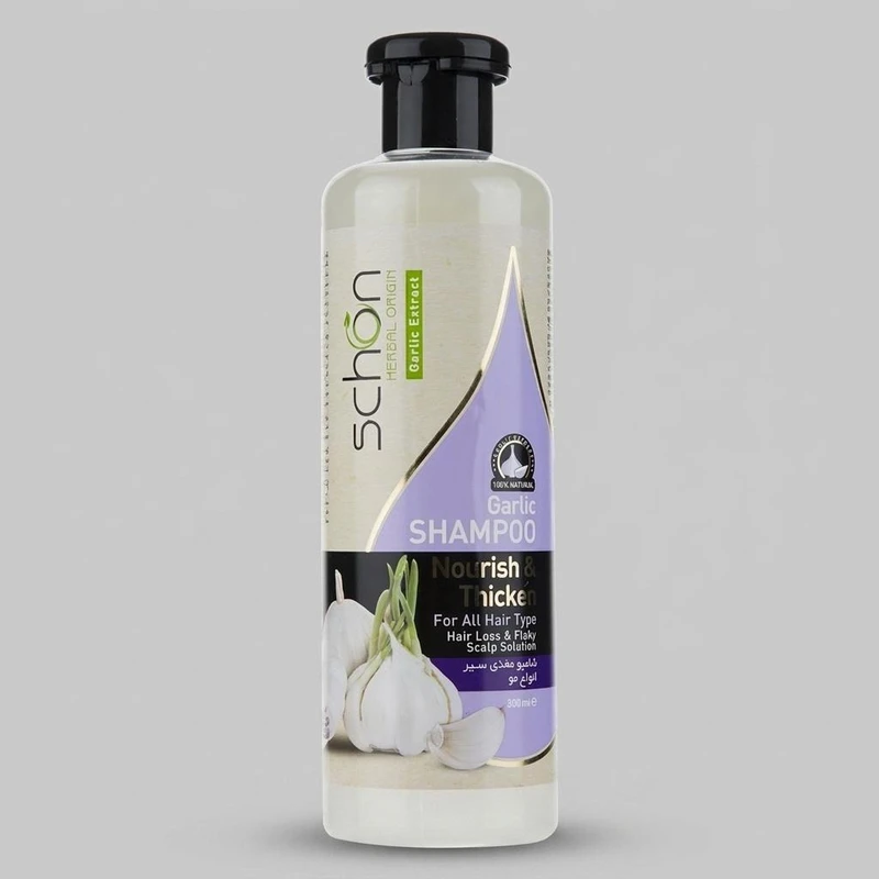 شامپو تقویت کننده مو شون مدل Garlic حجم 300 میلی‌لیتر، حاوی عصاره سیر، ضد قارچ و ضد باکتری، موثر در از بین بردن شوره سر