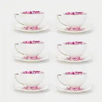 سرویس چای خوری 12 پارچه 6 نفره شاهین مدل dantella f