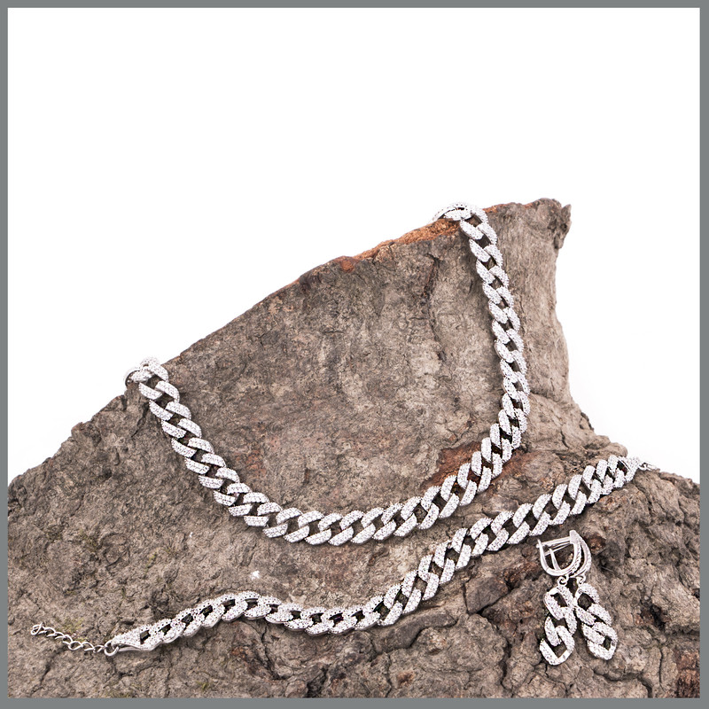 نیم ست نقره زنانه مدل GA-975 نیم ست نقره زنانه مدل GA-975