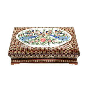 جعبه کارد و چنگال خاتم کاری مدل سنتی طرح گل و مرغ کد W6wire