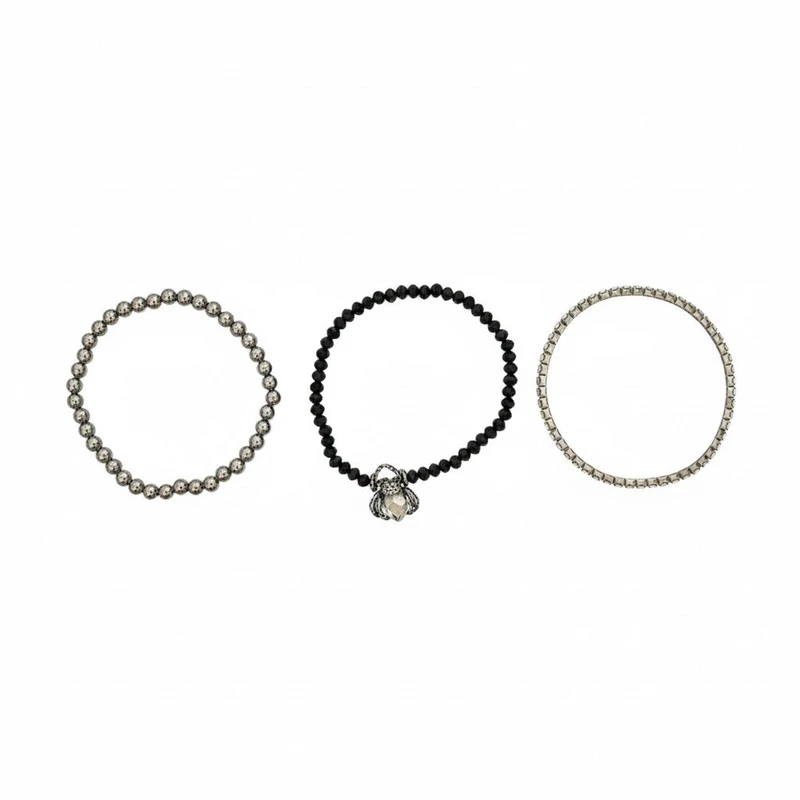 دستبند مهره ای زنانه مدل 01 بسته 3 عددی