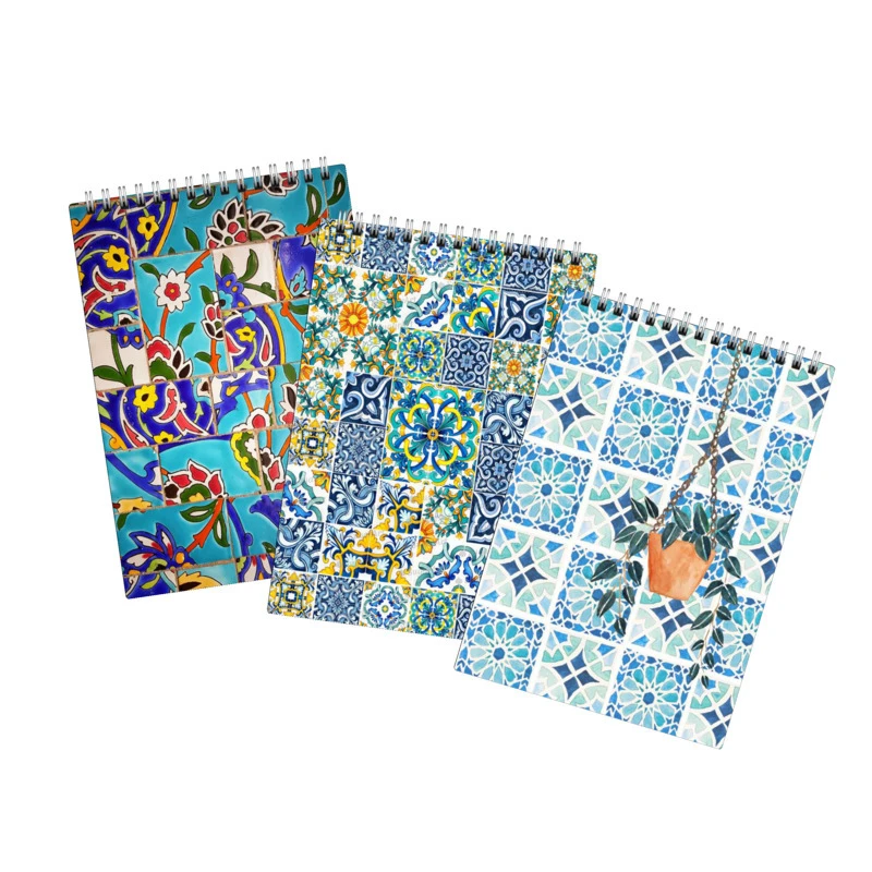 دفتر نقاشی 40 برگ لالالی لو طرح کاشی سنتی کد 6 مجموعه 3 عددی
