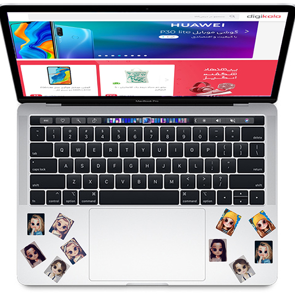 استیکر لپ تاپ راتیانا مدل girly مجموعه  10 عددی