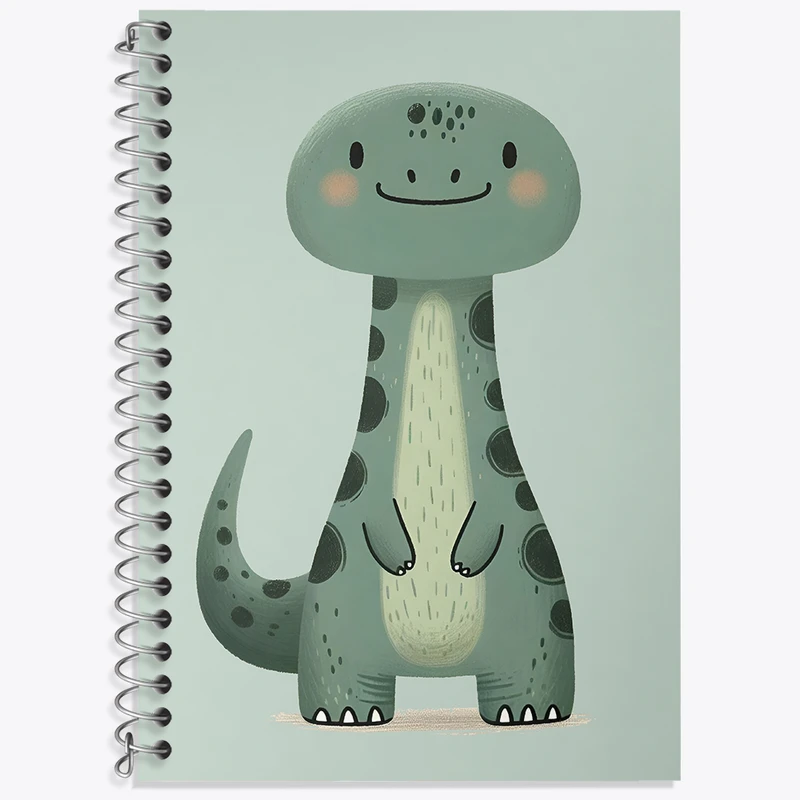 دفتر زبان 50 برگ خندالو مدل دو خط طرح دایناسور کیوت کد N5379