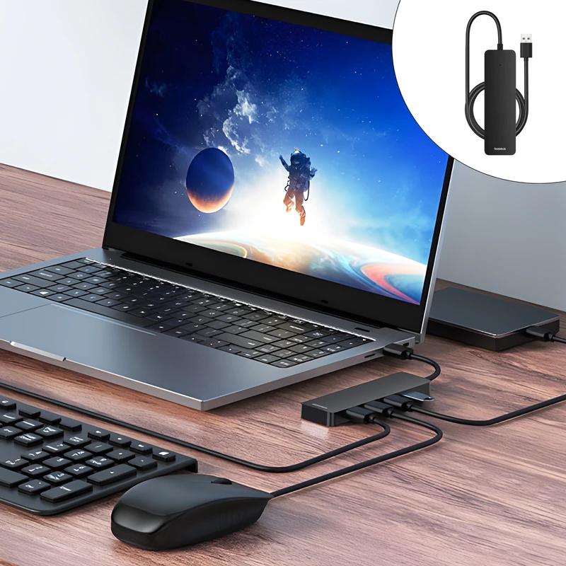 هاب 4 پورت USB 3.0 باسئوس مدل BS-OH080 100cm
