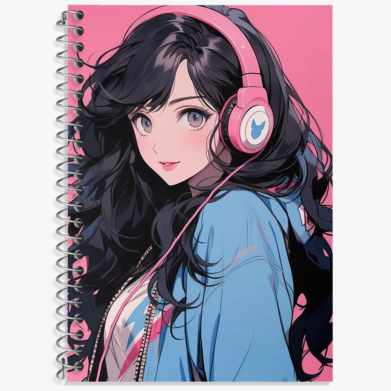 دفتر زبان 50 برگ خندالو مدل دو خط طرح دخترانه کد N2131